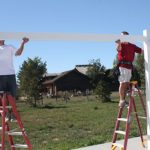 Insert joists into the posts.